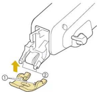 BABY LOCK Solaris Vision - ■ Fixation/Retrait du Pied - 1