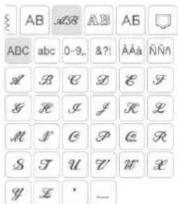 AB AB AB AB ABC abc 0-9. &?! ÄÄÄ NÑA Ä B C D E F G H I J R L M J C P C R S T U V W X Y Z ' -