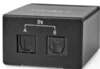 NEDIS ASWI2512BK - Deux voies | Entrée de connexions: Courant continu / 2x TosLink | Sortie de connexions: TosLink Femelle | Commutateur / Manuelle | Métal | Noir - 3