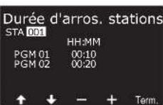 RAIN BIRD ESPLXIVM - Durées d'arrosage des stations - 8