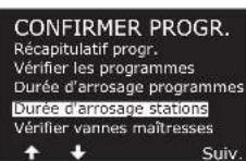 RAIN BIRD ESPLXIVM - Durées d'arrosage des stations - 6