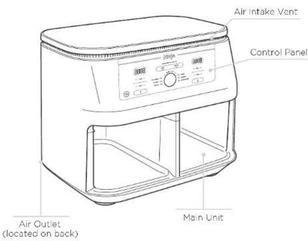 NINJA Foodi MAX AF400EU - PARTS GETTING TO KNOW YOUR AIR FRYER - 1