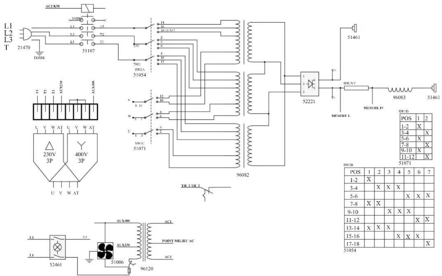 GYS Promig 400 G DV WS - SCHEMA ÉLECTRIQUE / CIRCUIT DIAGRAM / SCHALTPLAN / DIAGRAMA ELECTRICO / 3JEKTPUÇECKAR CXEMA / DIAGRAMMA DELLE ELETTRICA - 4