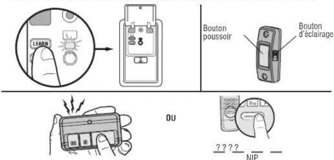 CHAMBERLAIN B2405C - PROGRAMMATION AU MOYEN DU BOUTON-POUSSOIR DE LA COMMANDE DE PORTE - 1