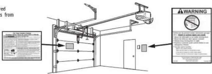 CHAMBERLAIN B2405C - STEP 11 Wire the Door Control to the Garage Door SOPend2 Attach the Warning Labels - 4