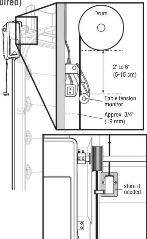 CHAMBERLAIN RJO20C - Position the Cable Tension Monitor (Required) - 1