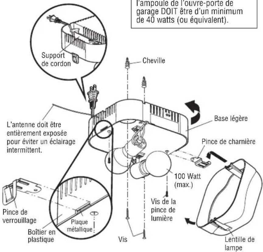 CHAMBERLAIN RJO20C - Installer la lumière à distance - 3