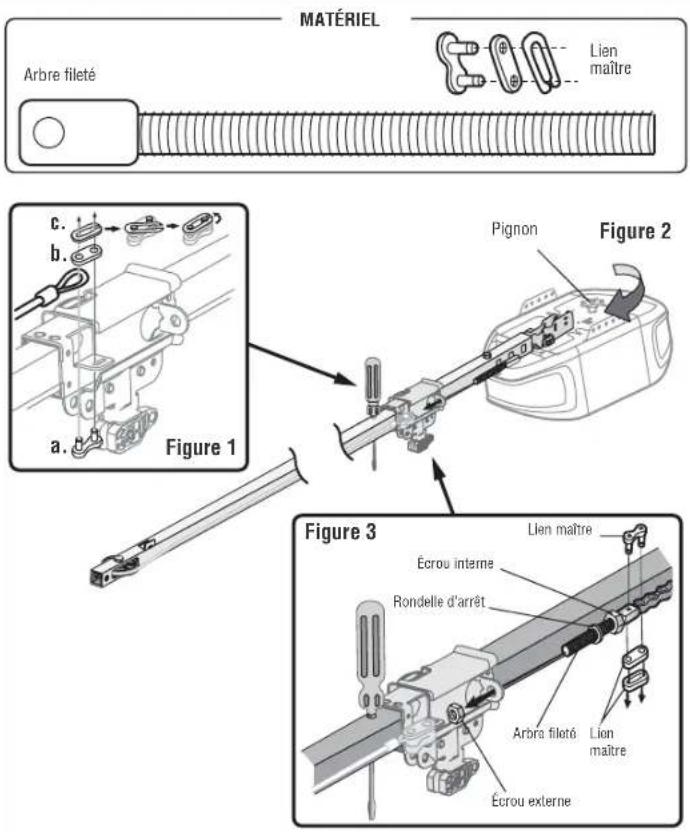 CHAMBERLAIN D2405C - ÉTAPE 4 Installer la chaîne - 1