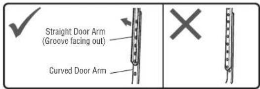 CHAMBERLAIN D2405C - STEP 9 Connect the Door Arm to the Trolley (continued) OPTION B - ONE-PIECE DOORS - 2