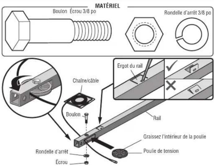 CHAMBERLAIN D2405C - ÉTAPE 3 Installer la poulie de tension - 1