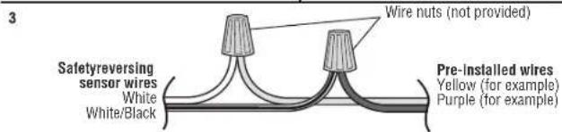 CHAMBERLAIN C2102C - STEP 14 Wire the Safety Reversing Sensors (continued) OPTION A - PRE-WIRED INSTALLATION - 2