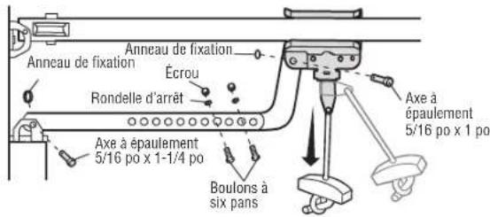 CHAMBERLAIN C2102C - ÉTAPE 9 Connecter le bras de porte au chariot (suite) OPTION B - PORTES MONOBLOC - 4