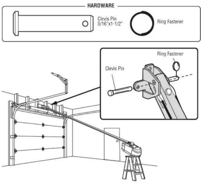CHAMBERLAIN C2202C - STEP 3 Attach the Rail to the Header Bracket - 1