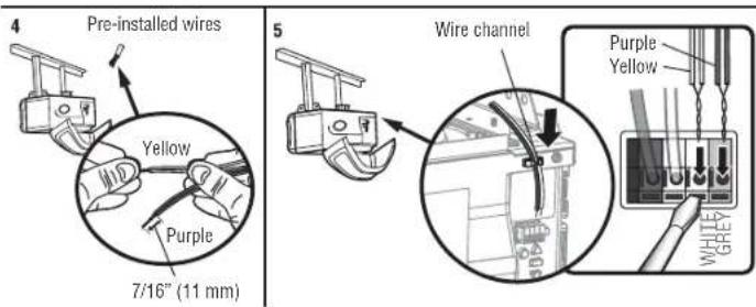 CHAMBERLAIN C2202C - STEP 14 Wire the Safety Reversing Sensors (continued) OPTION A - PRE-WIRED INSTALLATION - 3