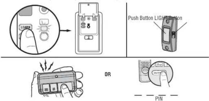 CHAMBERLAIN C2202C - PROGRAM USING THE PUSH BUTTON DOOR CONTROL - 1