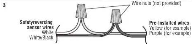 CHAMBERLAIN D2101C - STEP 14 Wire the Safety Reversing Sensors (continued) OPTION A - PRE-WIRED INSTALLATION - 3