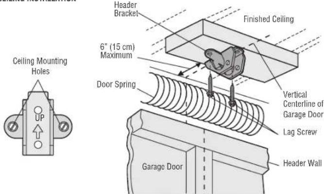 CHAMBERLAIN D2101C - OPTION B - CEILING INSTALLATION - 3