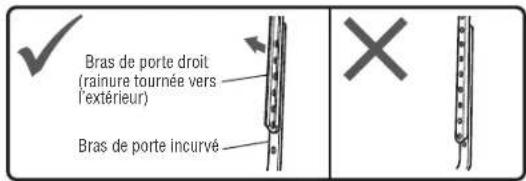 CHAMBERLAIN D2101C - Étape 9 connecter le bras de porte au chariot (suite) OPTION b - PORTES monobloc - 2