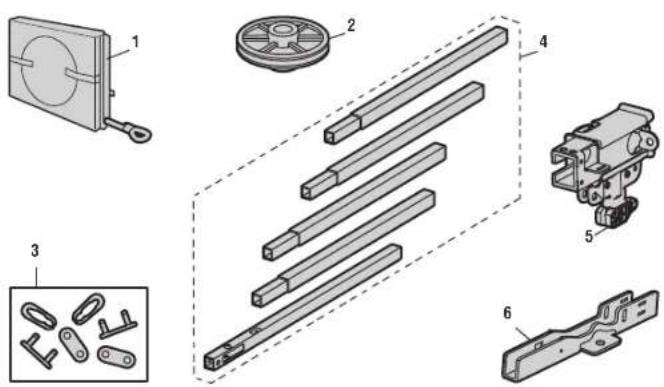 CHAMBERLAIN D2101C - Rail Assembly Parts Installation Parts - 1