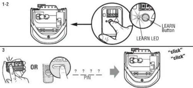 CHAMBERLAIN D2101C - PROGRAM USING THE GARAGE DOOR OPENER LEARN BUTTON - 1