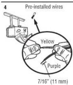 CHAMBERLAIN D2101C - STEP 14 Wire the Safety Reversing Sensors (continued) OPTION A - PRE-WIRED INSTALLATION - 4