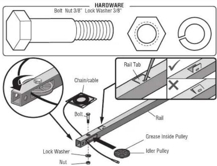 CHAMBERLAIN D2101C - STEP 3 Install the Idler Pulley - 1