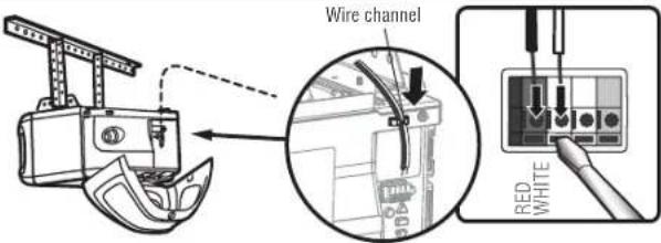 CHAMBERLAIN D2101C - STEP 11 Wire the Door Control to the Garage Door Opener - 3