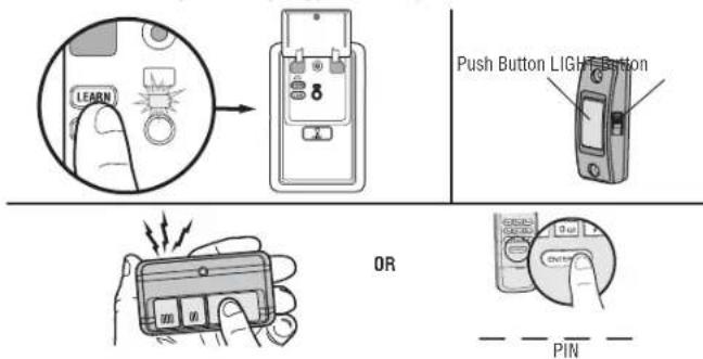 CHAMBERLAIN D2101C - PROGRAM USING THE PUSH BUTTON DOOR CONTROL - 1