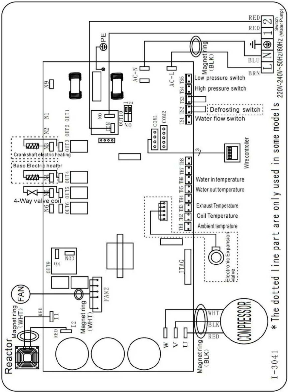 GRE HPGI60 - ZWEMBAD WARMTEPOMP BEDRADING SCHEMA - 1