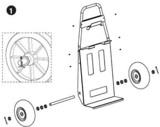 GYS Startpack PRO 12.24 CI - MONTAGE VAN DE TROLLEY (STARTPACK PRO 12.24 CI) - 1
