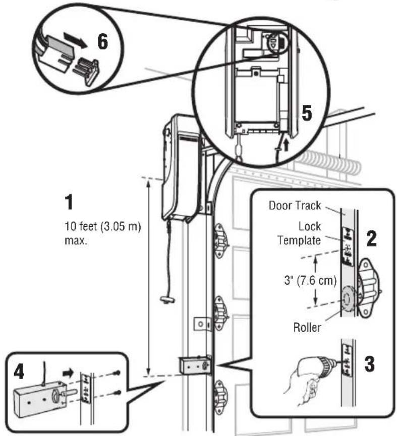 LIFT-MASTER LJ8900W - Install the Automatic Door Lock (Not Provided) - 2