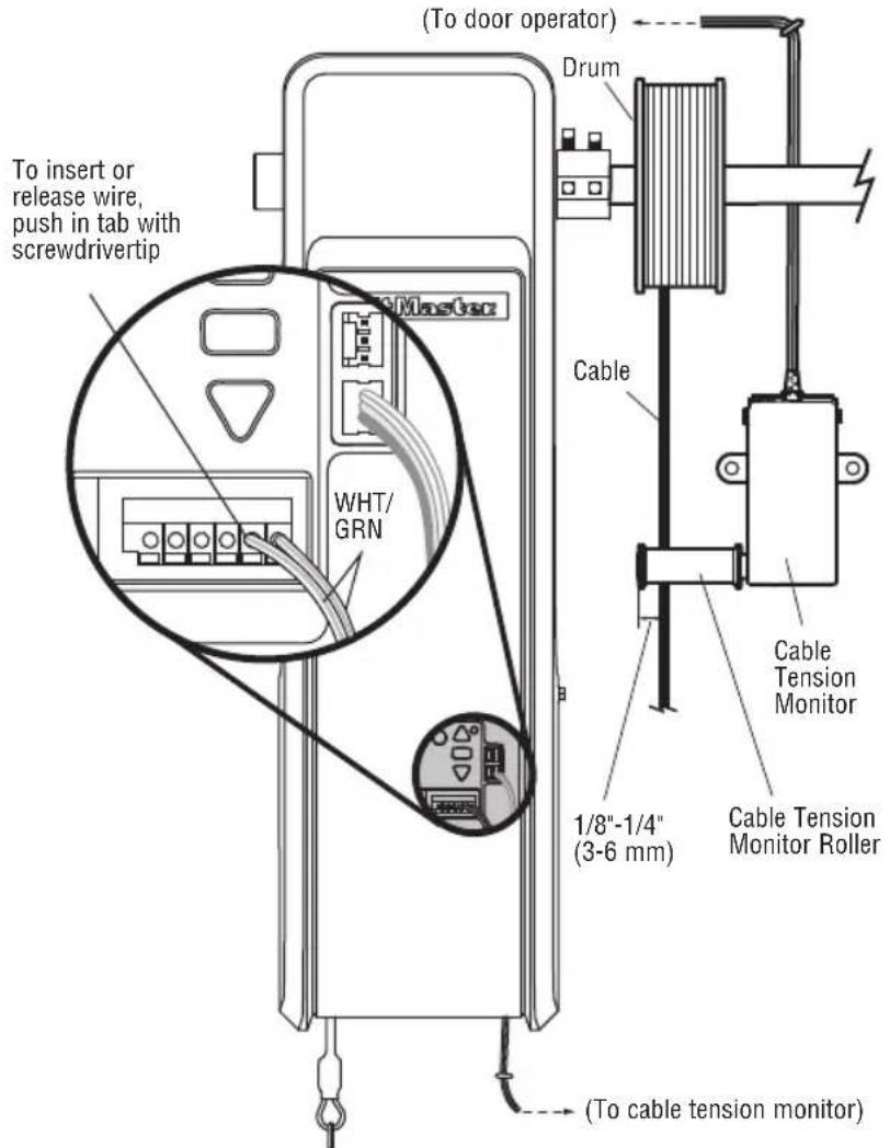 LIFT-MASTER LJ8900W - Attach the Cable Tension Monitor (Required) - 3