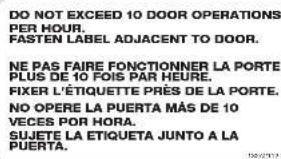 LIFT-MASTER LJ8900W - WARNING - 1