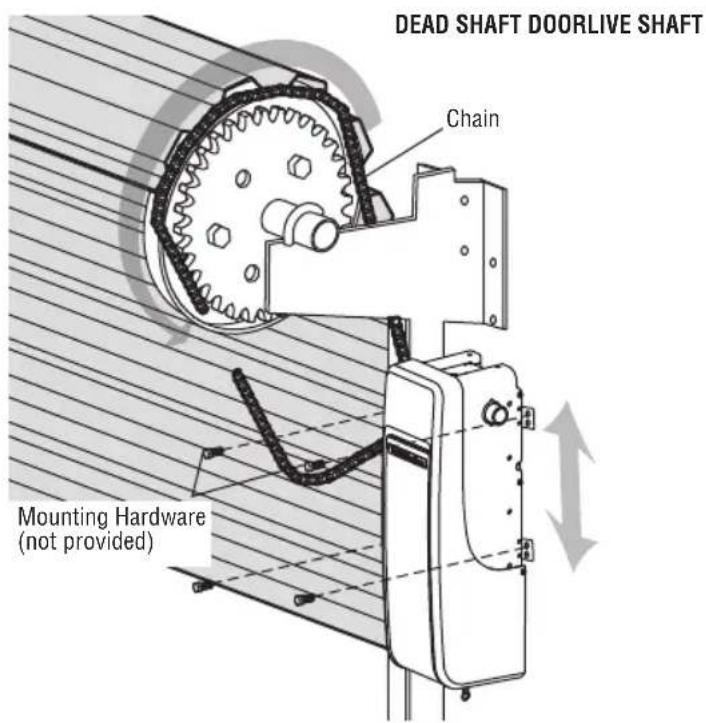 LIFT-MASTER LJ8950W - MOUNT THE DOOR OPERATOR AND ATTACH THE CHAIN - 3