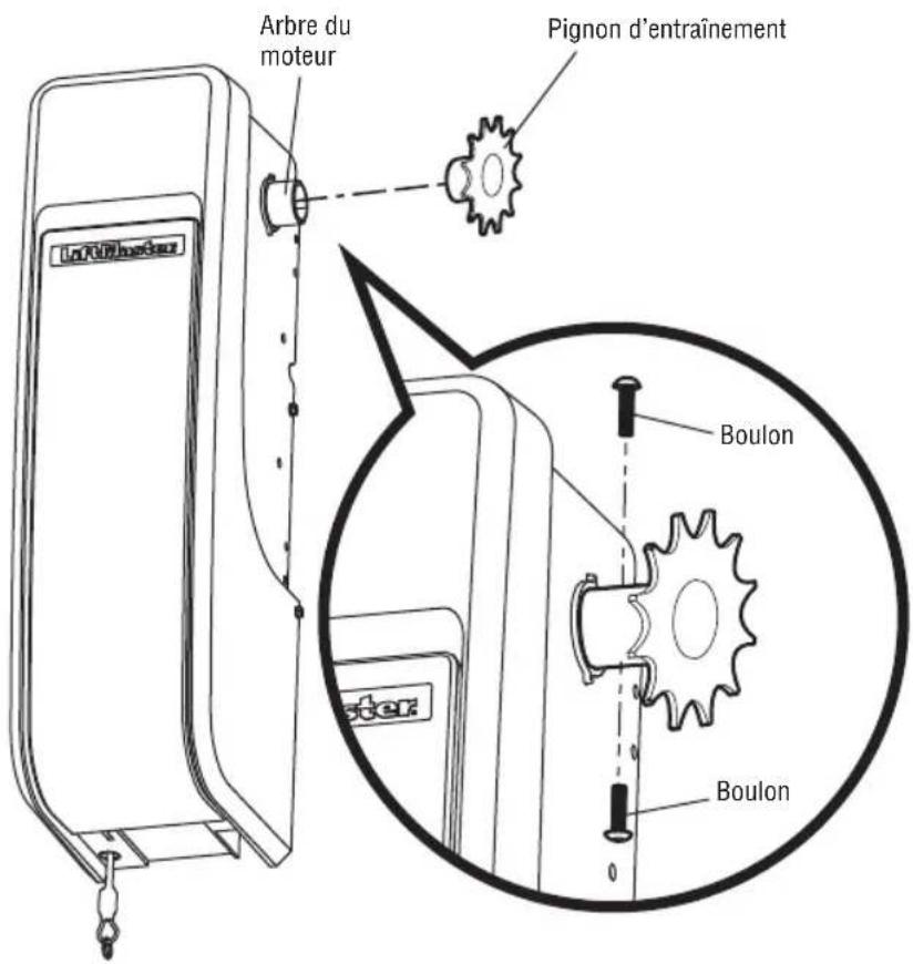 LIFT-MASTER LJ8950W - L'opérateur de porte peut être installé d'un côté ou l'autre de la porte. - 1
