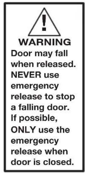 LIFT-MASTER LJ8950W - WARNING - 1