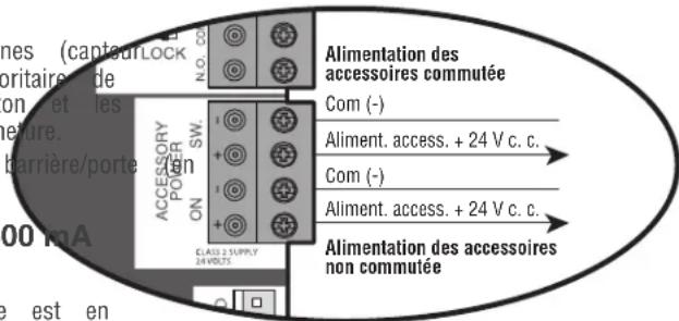 LIFT-MASTER HCT10 - Alimentation des accessoires 24 V c. c., max 500 m (4 bornes) - 2