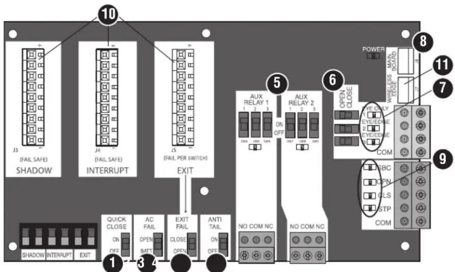 LIFT-MASTER HCT10 - Commuteurs AUX RELAY (RELAIS AUXILIAIRE) : - 1