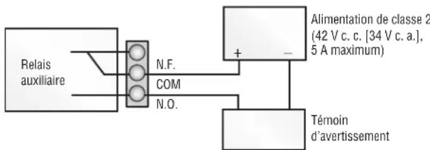 LIFT-MASTER HCT10 - Exemple de câblage de relais auxiliaire - 1