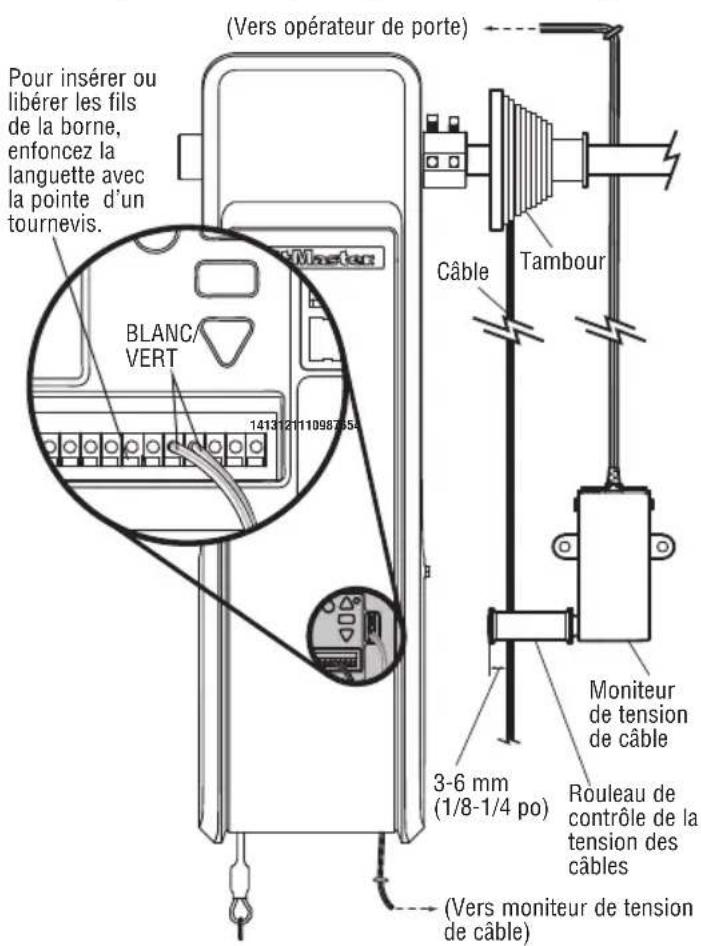 LIFT-MASTER DDO8900W - Fixer le moniteur de tension du câble (requis) - 2