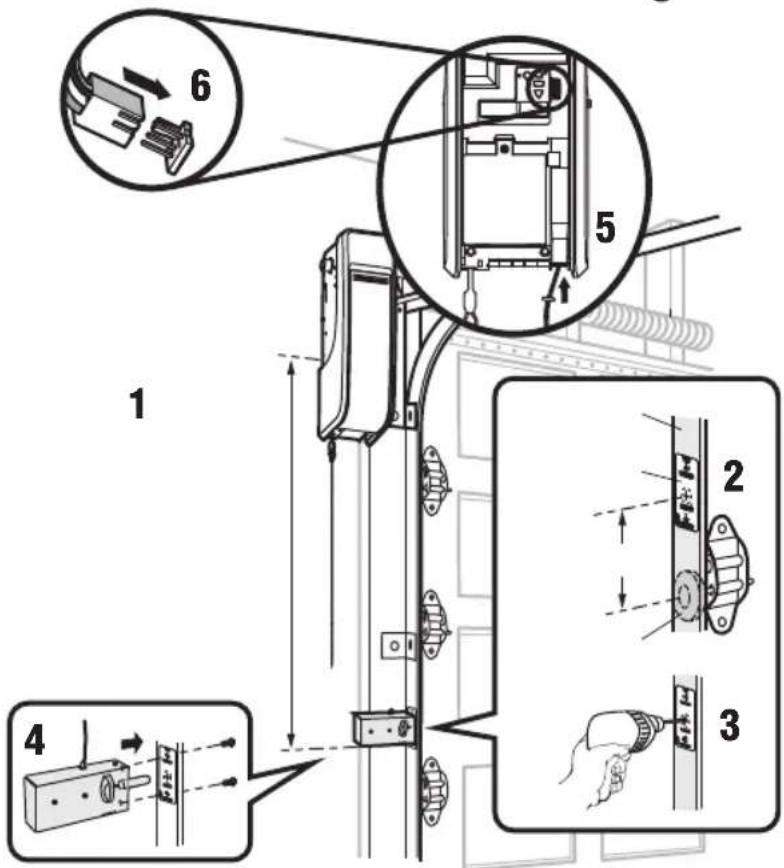 LIFT-MASTER DDO8900W - Installer le verrou automatique de la porte (non fourni) - 2