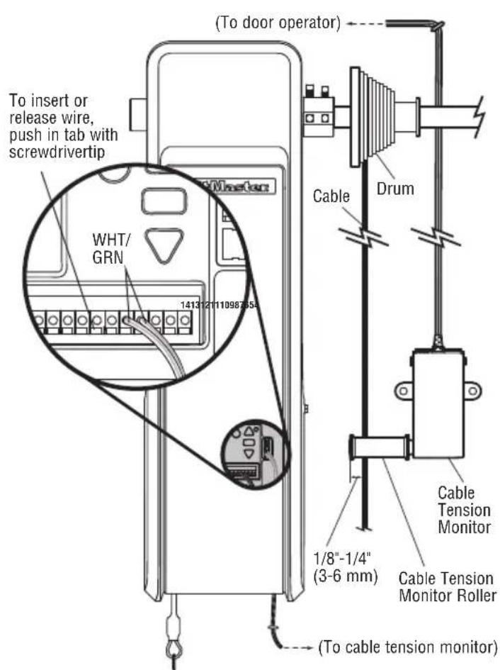 LIFT-MASTER DDO8900W - Attach the Cable Tension Monitor (Required) - 2