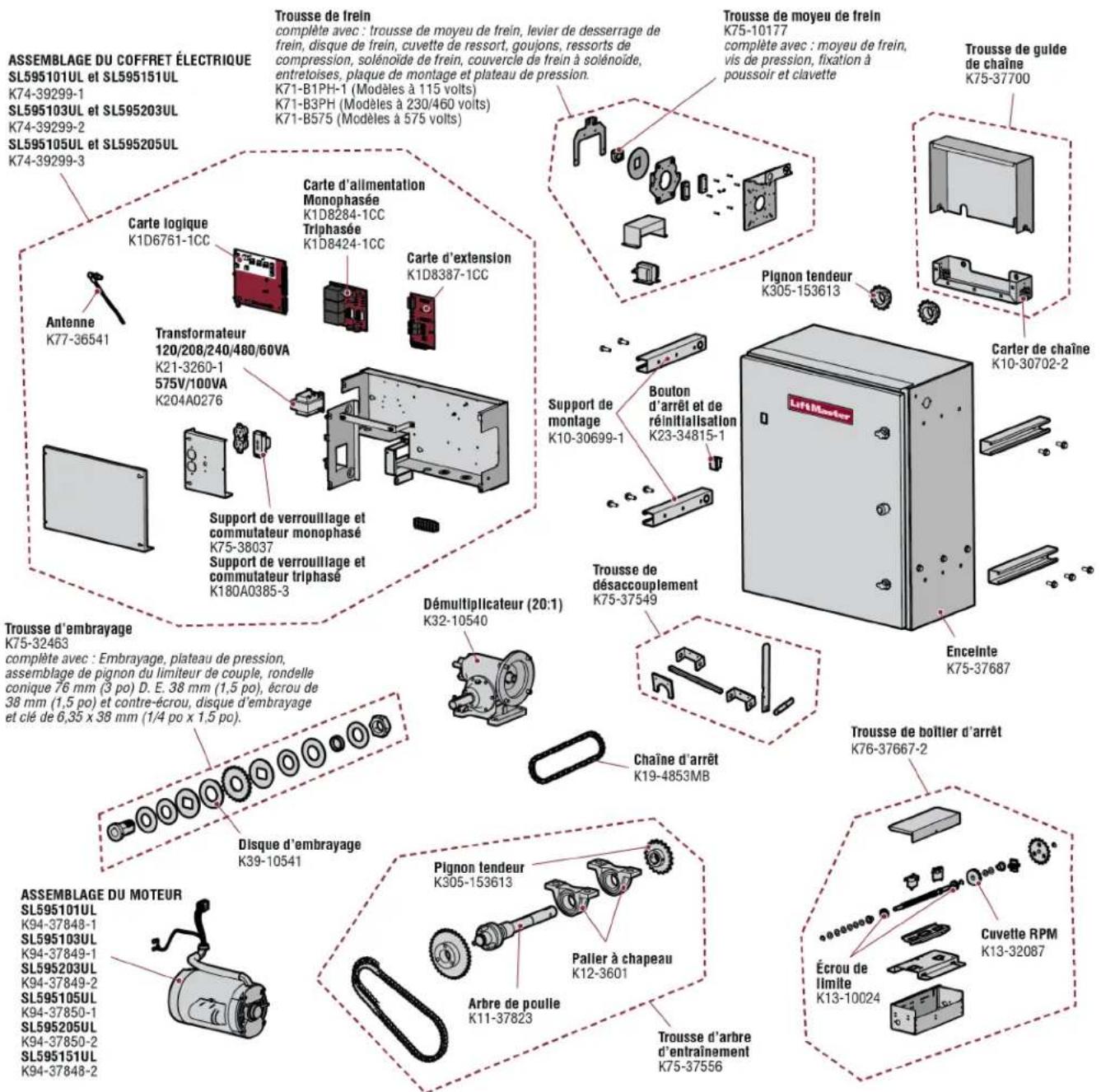 LIFT-MASTER SL595UL - PIÉCES DE RÉPARATION - 1