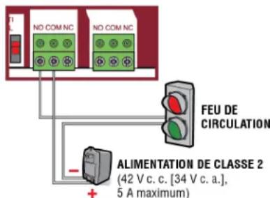 LIFT-MASTER SL595UL - Exemple de câblage de relais auxiliaire - 2