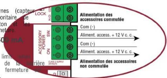 LIFT-MASTER RSW12UL - Alimentation des accessoires 12 V c. c., max 500 mA (4 bornes) - 2