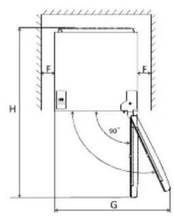Exquisit GS232NF040EW - Espace nécessaire - 2
