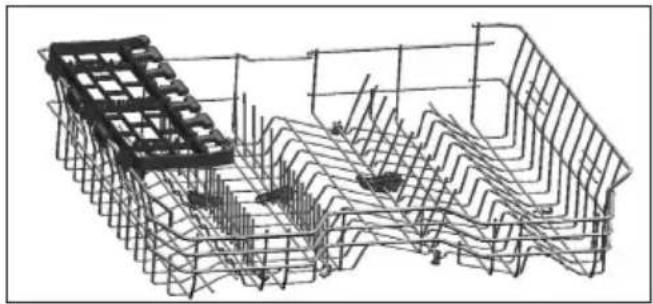 GRUNDIG GNFP4621XB - Grille de service multifonction du panier supérieur - 1