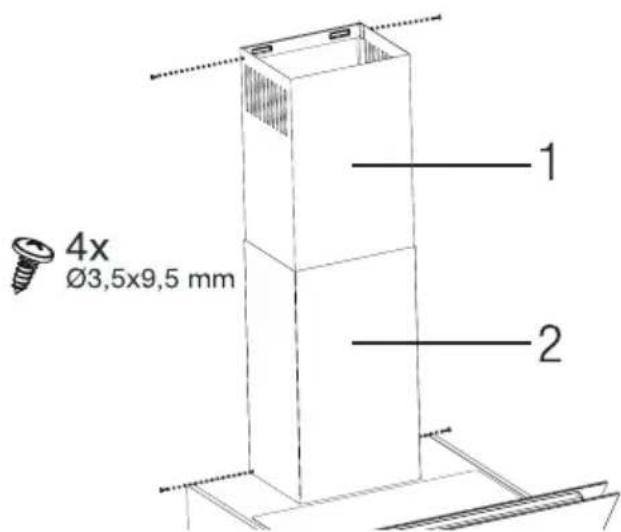 GRUNDIG GDSP2470BSCH - Installation de la hotte sur le conduit - 1