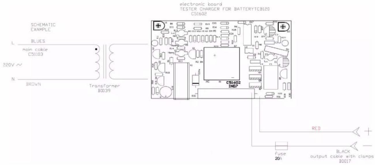 GYS TCB 120 - SCHEMA ELECTRIQUE / CIRCUIT DIAGRAM / SCHALTPLAN / DIAGRAMA ELECTRICO / 3JEKTPNUECKAR CXEMA / ELEKTRISCHE SCHEMA / SCEMA ELETTRICO - 3