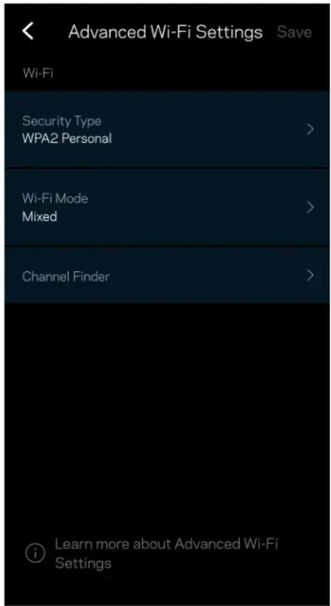 LINKSYS Hydra 6 - Täpsemad Wi-Fi seaded - 1